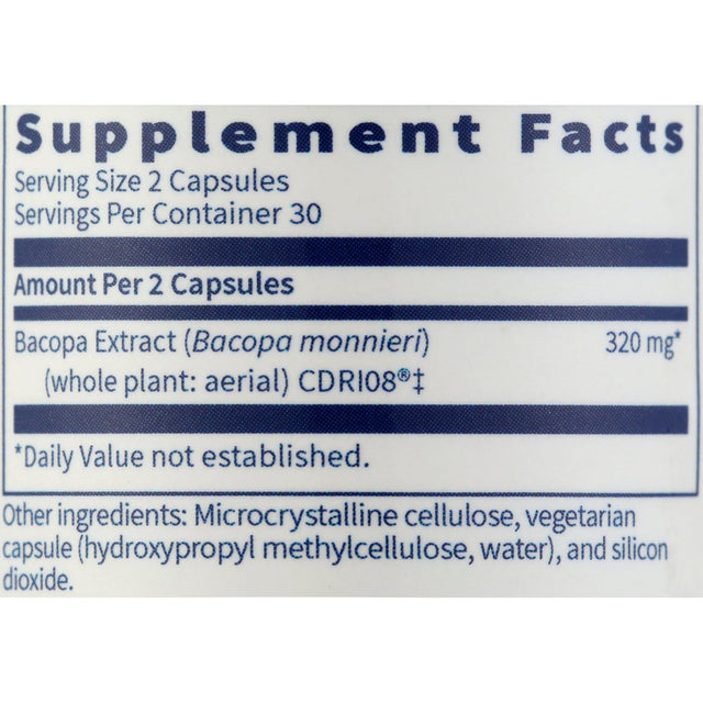 Klaire Labs Acumen - Cognitive Support Supplement with Bacopa Monnieri Extract - Memory Support - Gluten-Free & Hypoallergenic Bacopa Capsules for Adults & Kids 7+ (60 Capsules)