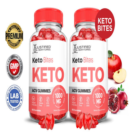 (2 Pack) Keto Bites ACV Gummies 1000MG Dietary Supplement 120 Gummys