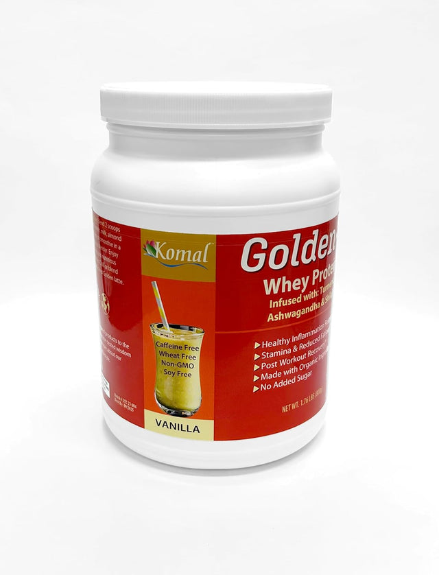 Golden-T Whey Protein, Vanilla - 1.76 Lbs (800G), Post Work Out, Grass Fed Whey, Turmeric, Ashwagandha & Shilajit