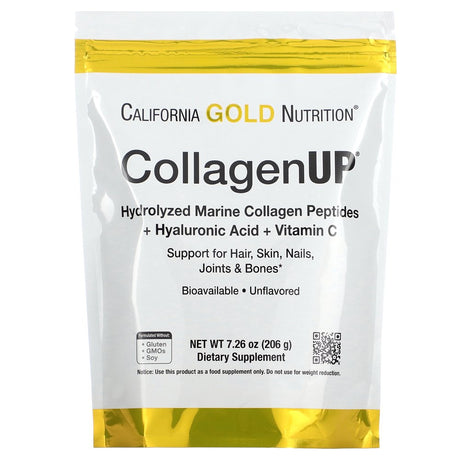 Collagen Peptides Powder with Hyaluronic Acid, Support for Healthy Hair, Skin, Nails, Joints and Bones, Non-Gmo, Gluten and Dairy Free, Unflavored, 7.26 Oz, Fish Sourced