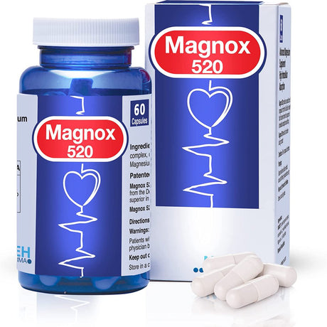 Magnox Magnesium Supplements for Muscle Relief 60 Magnesium Pills 520 Mg