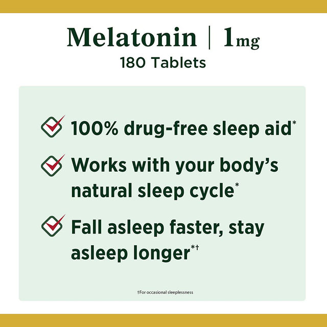 Nature'S Bounty Melatonin 1 Mg, 180 Tablets