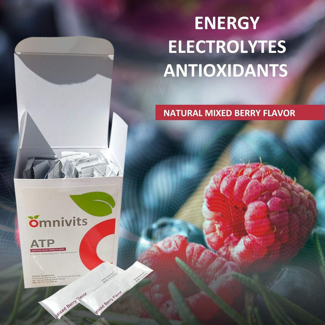 ATP Natural Mixed Berry | Energy Electrolytes Antioxidants Drink | with Purenergy Blend, Quatrefolic, Methylcobalamin, Vitamins, Trace Minerals 30 Stick Pack (8.6G)