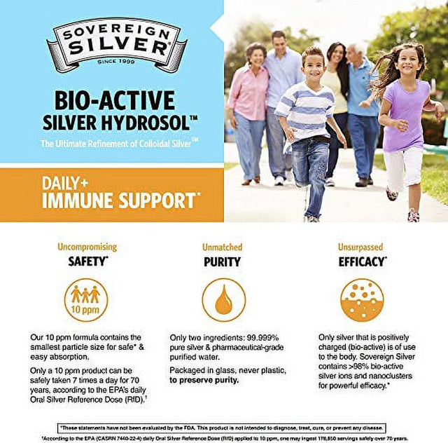 Sovereign Silver Bio-Active Silver Hydrosol for Immune Support - 10 Ppm, 8Oz (236Ml) Dropper plus 2Oz First Aid Gel - Homeopathic Medicine - plus Stress Ball