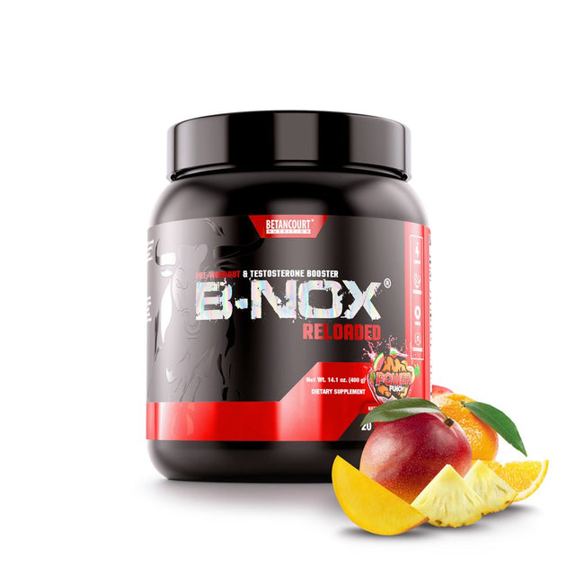 B-Nox Reloaded - Power Punch, High Stimulant Pre-Workout & Testosterone Enhancer, Powder Supplement, Betancourt Nutrition 20 Servings