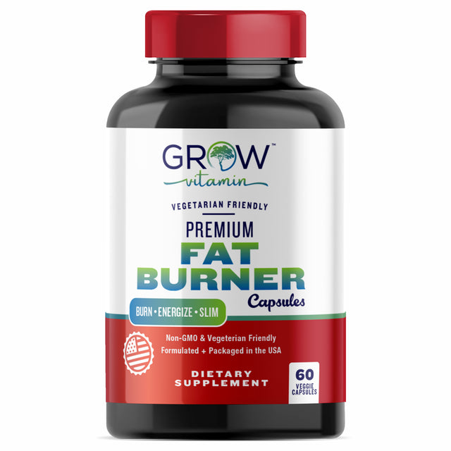 BURNWELL - Grow Vitamin Fat Burner, Daily Energy Boost - Appetite Suppressant for Weight Loss Metabolism Booster with Green Tea Extract, Green Coffee Bean, Raspberry Ketone & More (60 Veggie Caps)