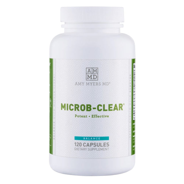 Amy Myers MD Microb-Clear Supplement for Gut Health - Supports Healthy Balance in the Gut - Reduce Leaky Gut, SIBO, Bloating, Constipation - Magnesium, Berberine, Caprylic Acid + More - 120 Capsules