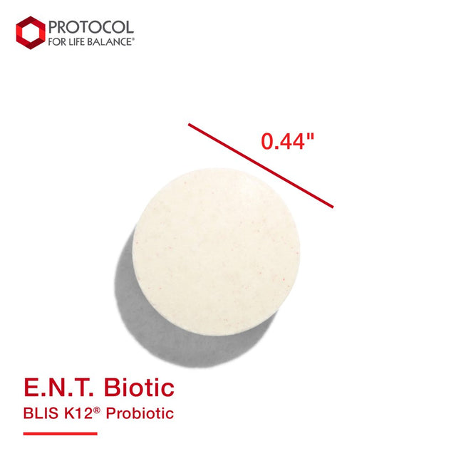 Protocol for Life Balance - E.N.T. Biotic BLIS K12 Probiotic - Promotes Healthy Oral Bacteria, Fresher Breath, Throat Health, and Immune Response Support - 60 Lozenges