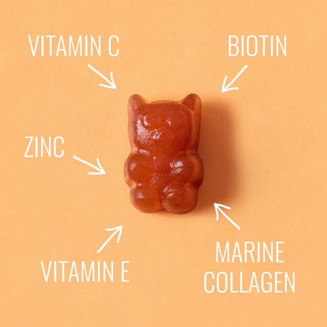 Collagen for Her: Marine Collagen Beauty Gummies - W/ Vitamin C, E, Zinc, Biotin - for Your Hair, Skin, Nails (60 Ct.)