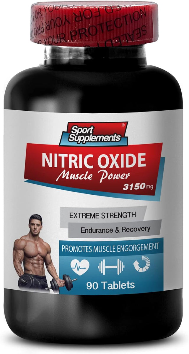 Nitric Oxide Pre Workout - Nitric Oxide Muscle Power 3150Mg - Perpetual Pump, Nitric Oxide Supplement, Muscle Relaxer Pills, Muscle Recovery Supplements, Work Out Energy Boost, 1 Bottle - 90 Tablets