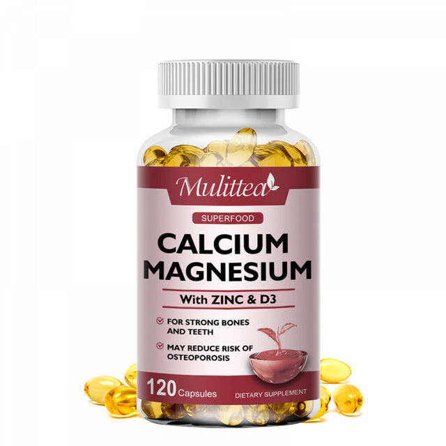 Mulittea Calcium 1000Mg Magnesium 400Mg Zinc 25Mg Vitamin D3 600Iu Health Diet Supplement -120Count