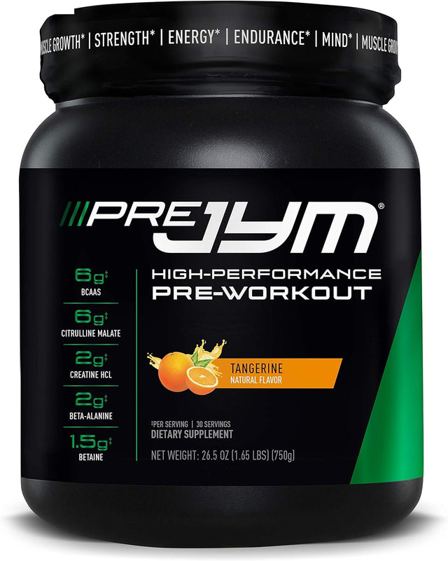 Pre JYM Pre Workout Powder - Bcaas, Creatine HCI, Citrulline Malate, Beta-Alanine, Betaine, and More | JYM Supplement Science | Tangerine Flavor, 30 Servings