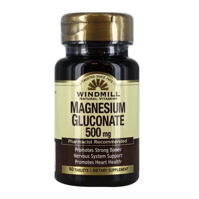 Generic Magnesium 500 Mg as Gluconate Dietary Supplement Tablets by Windmill - 90 Ea, 6 Pack