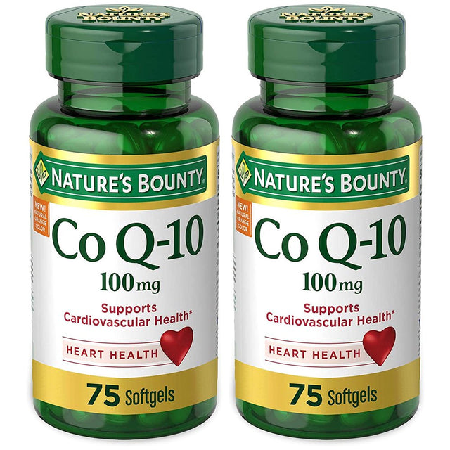 Nature'S Bounty Coq10 Dietary Supplement. Supports Heart Health and Cellular Energy Production. 100Mg. 75 Softgels. Pack of 2