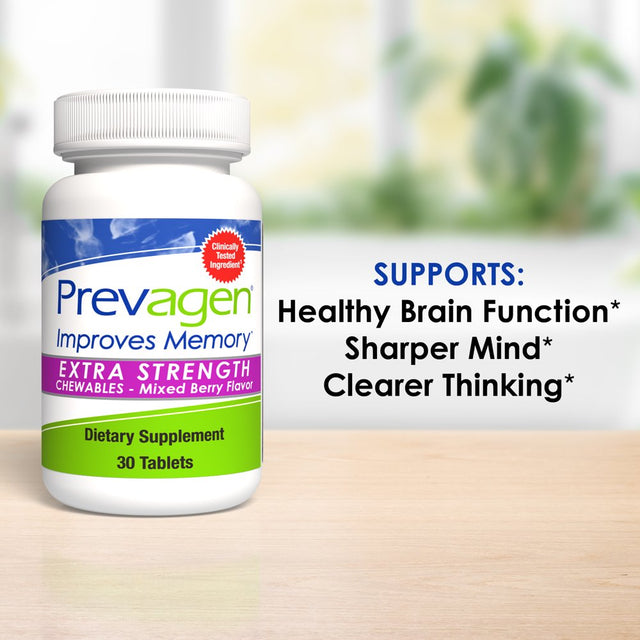 Prevagen Improves Memory - ES 20Mg, 30 Chewables Mixed Berry with Apoaequorin & Vitamin D Brain Supplement for Brain Health