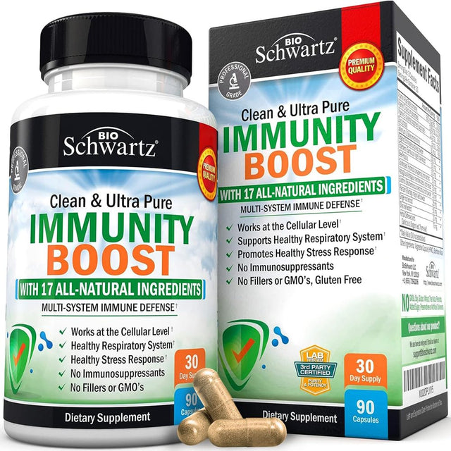 Bioschwartz Immunity Boost Supplement | Natural Immune Defense Antioxidant Vitamins | 90 Ct