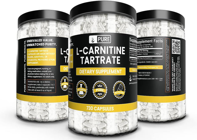 Pure Original Ingredients L-Carnitine L-Tartrate (730 Capsules) No Magnesium or Rice Fillers, Always Pure, Lab Verified