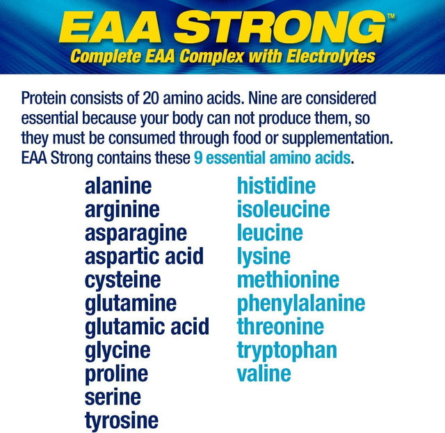 Maximum Human Performance Mhp Eaa Strong, Amino Acid Supplements, All 9 Essential Amino Acids, Bcaas, Electrolytes, Blue Raspberry, 1.2 Pound