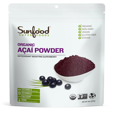 Sunfood Superfoods Organic Acai Powder, 8.0 Oz