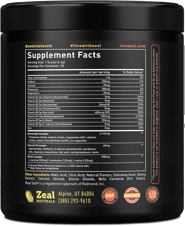 Enhanced Electrolyte Powder (Peach Mango | 90Ct.) + BCAA, B-Vitamins & Real Salt® - Hydration Powder W Potassium, Sodium, Zinc, Magnesium for Hydration