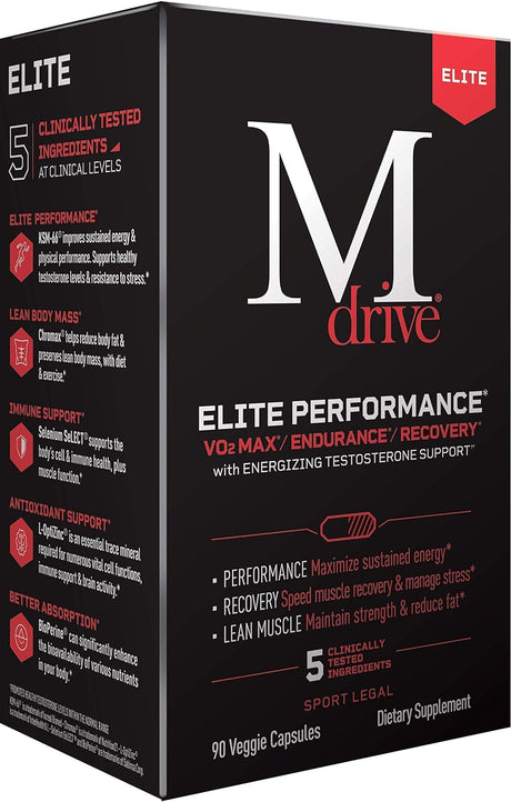 Mdrive Elite Natural Energizing Booster Start Everyday Nutrition & Protein Powder - Supports Immune Health, Energy, Stress Relief, Cardio, Vo2Max, Lean Muscle, Digestion and Recovery