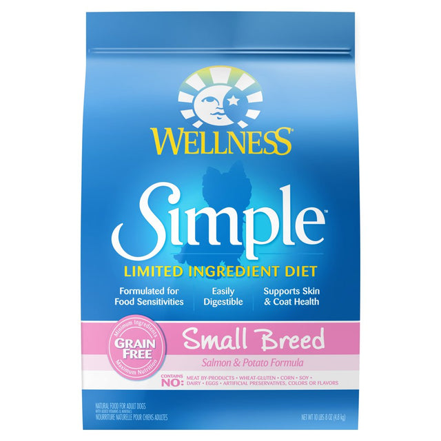 Wellness Simple Natural Grain Free Limited Ingredient Dry Dog Food, Small Breed Salmon and Potato Recipe, 10.5-Pound Bag