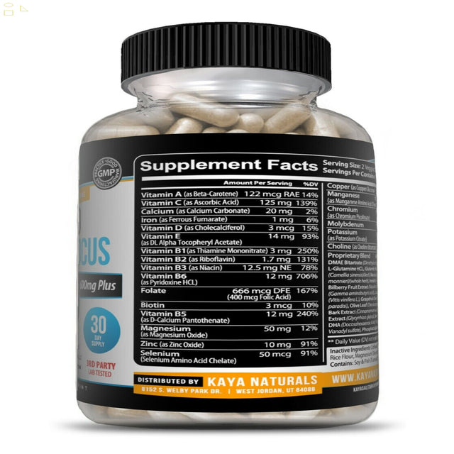 Brain Health & Memory Booster, Focus Function, Clarity Nootropic Supplement | Compare to Focus Factor Active Ingredients