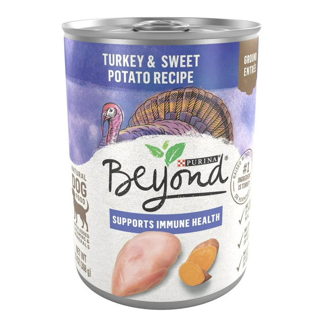 Purina beyond Natural Wet Dog Food Pate Immune Health, Grain Free Turkey & Sweet Potato, 13 Oz Can