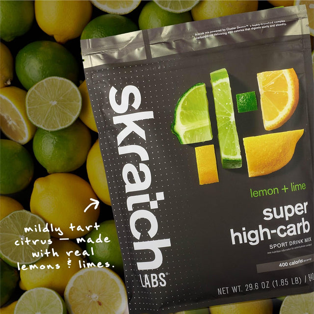 Skratch Labs Super High-Carb Hydration Powder | Carbohydrate Powder with Cluster Dextrin and Electrolytes | Endurance Energy Drink | Lemon + Lime (840 Grams) | Non-Gmo, Gluten Free, Vegan, Kosher