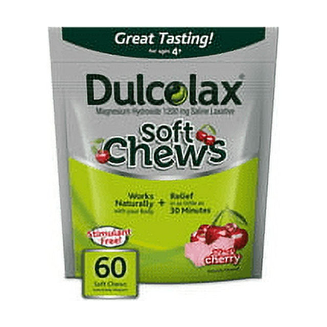 Dulcolax Soft Chews 1200Mg Laxative, Black Cherry, 60 Ct