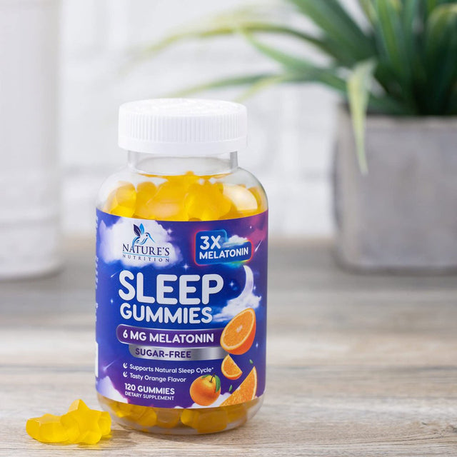 Sleep Melatonin Gummies for Adults Sugar Free - Natural Melatonin Sleep Gummy, Extra Strength Gummy Supplements, Sleep Support Vitamin Supplement, Vegan, Gelatin Free, Non-Gmo, 6Mg, 120 Sleep Gummies