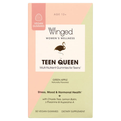 Winged Wellness Teen Queen Stress & Mood Support Gummies, Women'S Supplement, 25 Servings, 50Ct