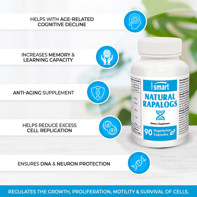 Supersmart - Natural Rapalogs - with Egcg, Trans-Reservatrol, Fisetin - anti Aging Supplement - Longevity & Cells Health | Non-Gmo - 90 Vegetarian Capsules