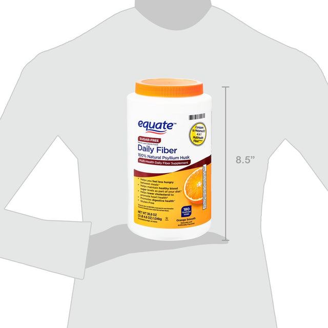 Equate Sugar-Free Daily Fiber Powder, Orange Smooth, 36.8 Oz