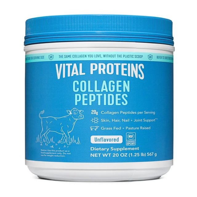 Vital Proteins Collagen Peptides Supplement Powder, Unflavored, 20 Oz