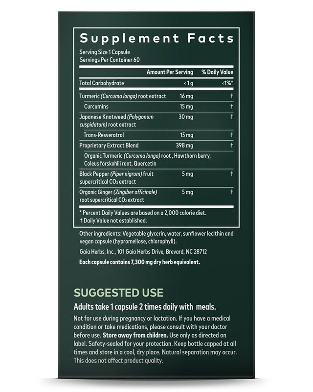 Gaia Herbs Turmeric Supreme Heart - 60 Vegan Liquid Phyto-Caps (30-Day Supply)