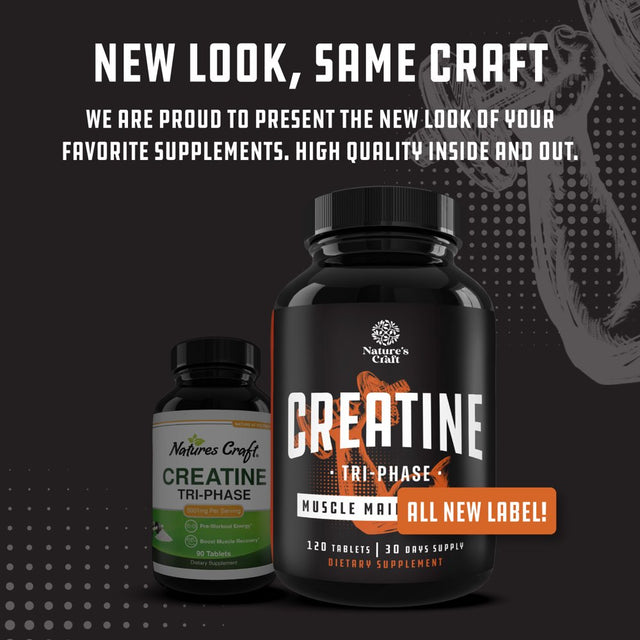 High Strength Tri Phase Creatine Pills - Muscle Mass Gainer and Muscle Recovery Creatine HCL Pyruvate and Creatine Monohydrate Pills - Optimal Muscle Builder Creatine Pre Workout for Women and Men