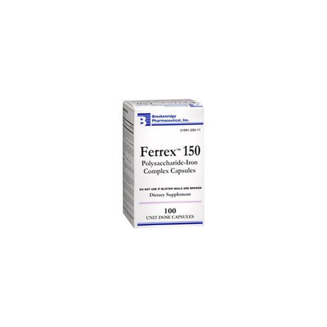 Breckenridge Ferrex 150 Polysaccharide Iron Complex Capsules 100 Ea (Pack of 2)