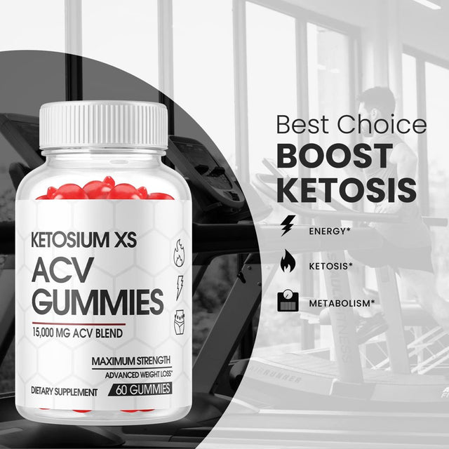 (1 Pack) Ketosium XS ACV Gummies - Supplement for Weight Loss - Energy & Focus Boosting Dietary Supplements for Weight Management & Metabolism - Fat Burn - 60 Gummies