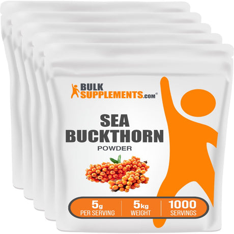 Bulksupplements.Com Sea Buckthorn Powder, Superfood Fruit Powder, Omega-7 Fatty Acid Supplement for Blood Sugar Support (5 Kilograms - 11 Lbs)