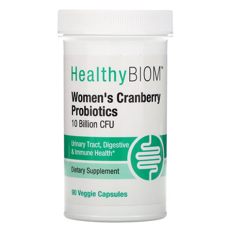 Healthybiom Women'S Cranberry Probiotics, 10 Billion Cfus, 90 Veggie Capsules