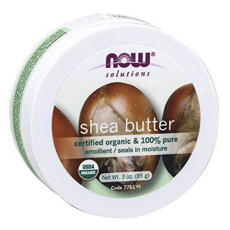 NOW Solutions, Certified Organic Shea Butter, Moisturizer for Rough and Dry Skin, Travel Size, 3-Ounce