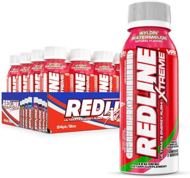 Redline Xtreme, Watermelon, 8 Ounce Bottles, 24 Count