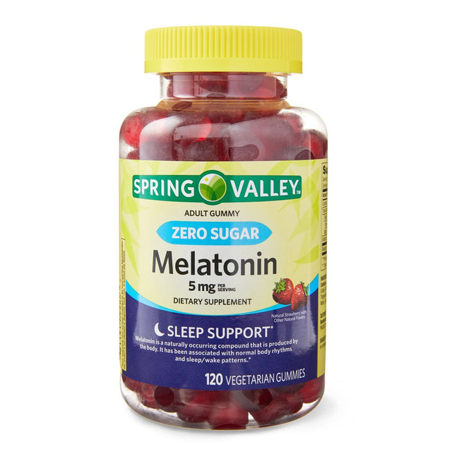 Spring Valley Zero Sugar Melatonin Sleep Support Dietary Supplement Gummies, 5 Mg, 120 Count