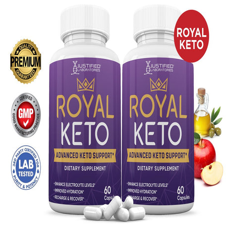 (2 Pack) Royal Keto ACV Pills 1275Mg Dietary Supplement 120 Capsules