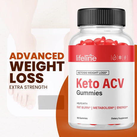 (2 Pack) Lifeline Keto ACV Gummies - Supplement for Weight Loss - Energy & Focus Boosting Dietary Supplements for Weight Management & Metabolism - Fat Burn - 120 Gummies