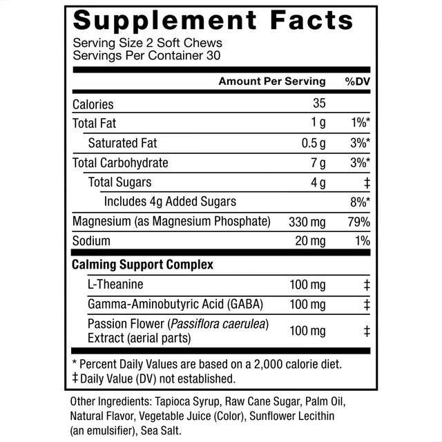 Force Factor Ultimate Magnesium Supplement, Magnesium for Sleep, Stress Relief, Calm, and Relaxation, Magnesium Chewable, Vegan, Gluten Free, & Non-Gmo, Orange Creamsicle Flavor, 60 Soft Chews