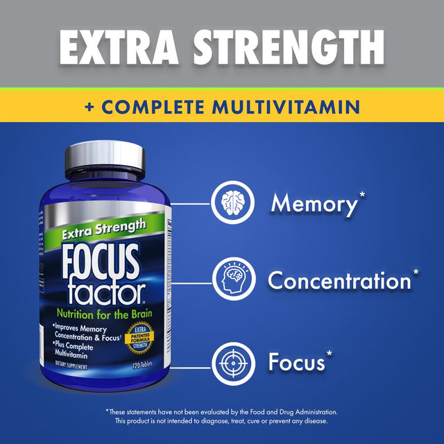 Focus Factor Extra Strength 120Ct- Brain Supplement for Memory and Focus