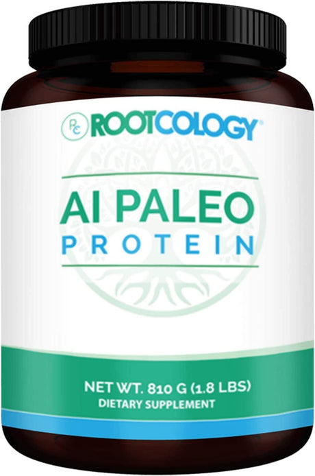 Rootcology AI Paleo Protein - Dairy-Free and Soy-Free 26G Hydrolyzed Beef Protein - Dietary Supplement Powder for Energy and Muscle Support by Izabella Wentz (Unflavored - 810G / 30 Servings)