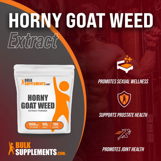 Bulksupplements.Com Horny Goat Weed Extract Powder, 1000Mg - Libido Support (100 Grams)